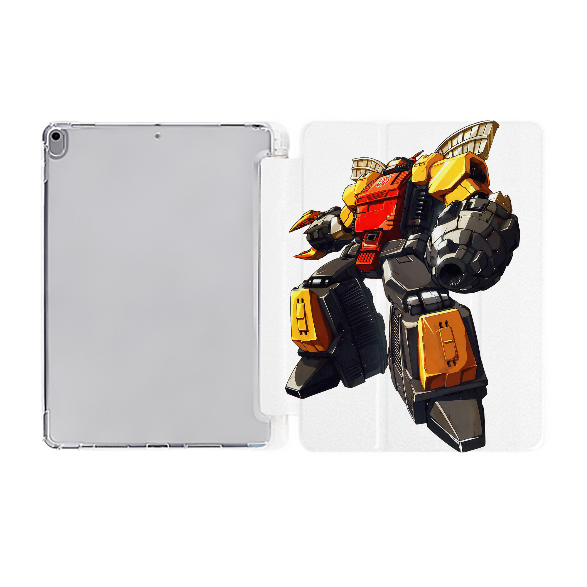 （画像用） Transformers トランスフォーマー IPad ケース ペン収納付き 三つ折りスタンド PUレザー×シリコン 対応機種9.5/10.5/10.9インチ